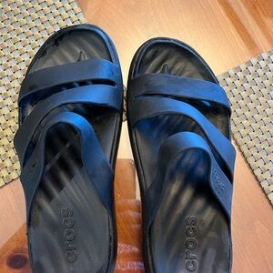 Ladies Crocs Black Strappy Sandals